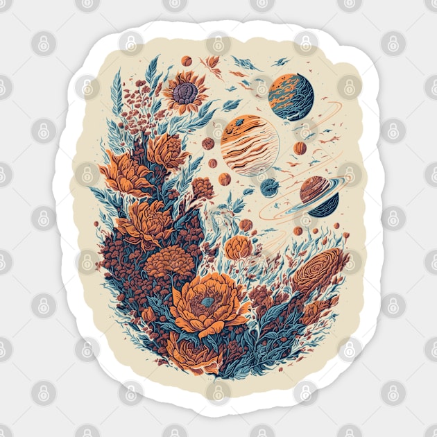 Floral Planets Sticker by ElMass